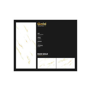 Dalles modernes en pierre frittée artificielle or Calacatta Panneau mural en porcelaine de marbre artificiel de grande taille pour plancher intérieur - Product Image 1