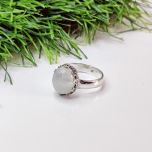 แหวนเงินมูนสโตนดีไซน์เนอร์แหวนเงินน้ำหนักเบาแหวนเงินราคาไม่แพง - Product Image 1