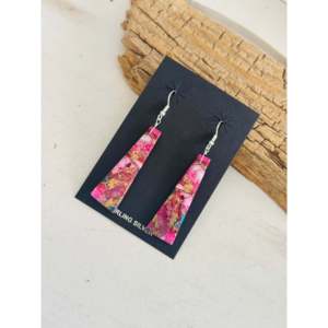 Navajo Handmade Purple Mohave Turquoise & Sterling <b>Silver</b> <b>Drop</b> <b>Earrings</b> with Slab Dangle - Product Image 3