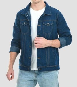 Wholesale High Quality Streetwear Punk <b>Thin</b> 100% Cotton Eco-Friendly Custom Logo Blank Denim <b>Jacket</b> for <b>Men</b> - Product Image 5