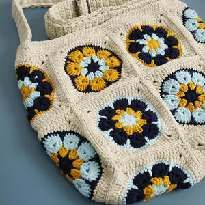 Bolso de Hombro de Ganchillo de Lana Hecho a Mano con Cierre Abierto, Correa Única de Gran Capacidad y Suave para Uso Diario de Mujeres - Product Image 4