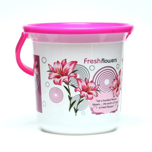 Lite English Glossy Color Printed PP Plastic Standard Folding 9L Bin Kitchen Use Modern Daisy Print Multifunction Design Home - Product Image 2