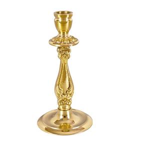 Support de bougie en aluminium doré, design moderne, fait à la main, pour mariage et maison - Product Image 1