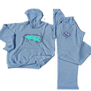 Unisex Custom Lightweight Fleece Sports Wear Set <b>Vintage</b> Oversized Hooded <b>Sweatshirt</b> Joggers Loose Sweatpants-Direct - Product Image 1