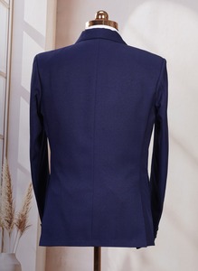 ชุดสูทสามชิ้นสีน้ำเงินคลาสสิกแบบอินเดีย สำหรับงานแต่งงาน ธุรกิจ และงานพิธีการ มีจำหน่ายสำหรับการส่งออก - Product Image 2