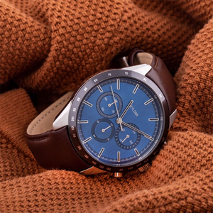 Montre à quartz pour hommes Montre en cuir en acier inoxydable étanche Commercial - Product Image 1