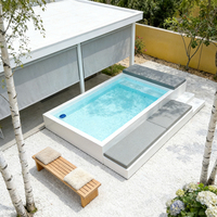 Piscine hors sol préfabriquée en fibre de verre résistante aux UV, petite piscine combinée pour la famille, pour jardin, avec équipement complet.