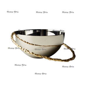 Set of 3 Different Size <b>Food</b> Bowl Round Shape Metal Hammered Dessert Serving Bowl For Home Restaurant Use - Product Image 5