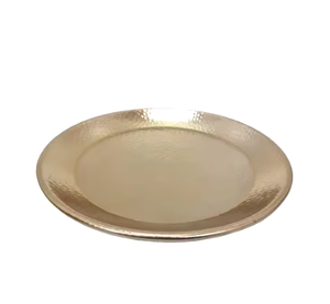 Assiette de présentation en métal de style floral de luxe, fournitures pour événements, assiettes à dîner décoratives, assiettes de présentation réutilisables en émail de haute qualité - Product Image 6