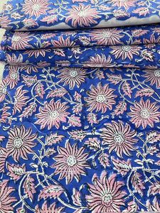 Handmade Cotton Ethnic Block Print <b>Quilted</b> <b>Throw</b> Knitted Technics Running Yard Loose Apparel Clothing for Dressmaking - Product Image 6