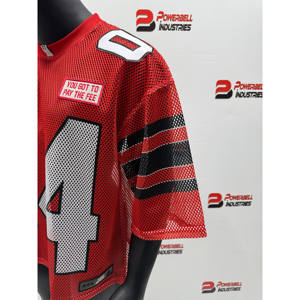 Venta al por mayor Loose Fit Retro Tee Parches bordados Sublimación personalizada Logo impreso Malla Boxy Camiseta Moda Jersey - Product Image 5