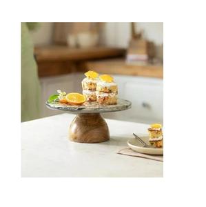 Soporte de madera multiusos redondo plegable para pastel y Pizza, plato de postre, decoración de fiesta, soporte para pastel de postre - Product Image 4