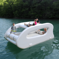Yacht gonflable portable commercial Drop Stitch de 4,5 m, 6 personnes, bateau-maison gonflable pour vacances en mer