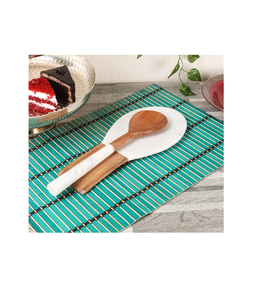 ช้อนไม้และหินอ่อนดีไซน์แบบทำด้วยมือช้อนสำหรับทำอาหารและเสิร์ฟทำจากไม้ - Product Image 1