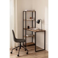 Bureau d'ordinateur en bois de manguier avec étagère Jeffers Espace de travail élégant et durable