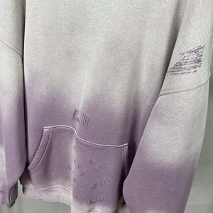 Sweat à capuche pour hommes lavé à l'acide avec logo personnalisé brodé impression bouffante de luxe surdimensionné noir lourd 100% coton de base - Product Image 4