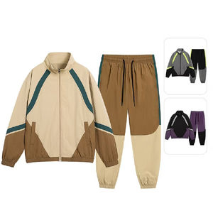 Survêtements coupe-vent en polyester 100% deux pièces, taille plus, uni, logo personnalisé OEM du fabricant, vente en gros, hiver - Product Image 3