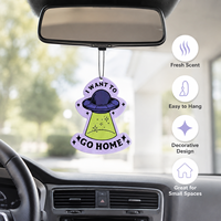 En gros, Carte parfumée suspendue Premium en papier imprimé Alien, diffuseur d'huiles essentielles écologique pour voiture et armoire
