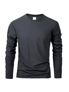 Camisetas de manga larga para hombre, estilo casual, color sólido, alta calidad, camiseta negra clásica, ropa para hombre, primavera/otoño - Product Image 2