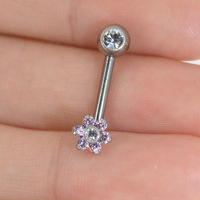 Piercing VCH Christina en Titane Anti-ternissement, motif Fleur de Cristal, pour piercing vaginal sexy