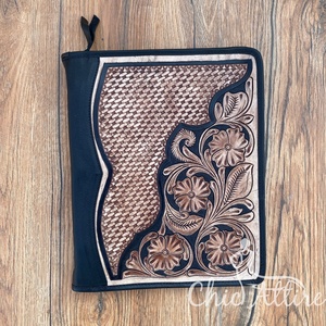 Hermoso diseñador tallado a mano cuero cremallera bloqueo diarios Boho tradicional Vintage cuero bloqueo diario viaje diario - Product Image 1