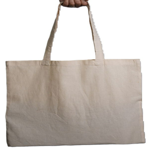 <b>Extra</b> <b>Large</b> 100% Organic Cotton Canvas Shopping Bag High Quality Eco-Friendly Reusable Shoulder Bag for Beach Tote Grocery Use - Product Image 3