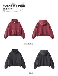 Sudadera con Capucha Personalizada al por Mayor, Gruesa, de Felpa Suave, Holgada, con Hombros Caídos, 100% Algodón, para Ropa Urbana, Informal de Invierno - Product Image 5