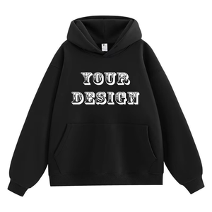 Sweat-shirt à capuche en molleton de coton pour homme, de haute qualité, personnalisé, décontracté, broderie, impression en relief, coupe ample, surdimensionné - Product Image 2