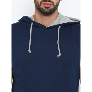 Élégant 100% coton sans manches sweats à capuche sport Slim Fit personnalisé brodé pull cordon hiver hommes écologique - Product Image 5