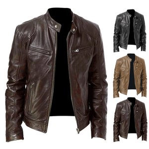 OEM ODM Hombres Chaqueta de cuero Logotipo personalizado Moda Bomber Prendas de abrigo Proveedor - Product Image 5