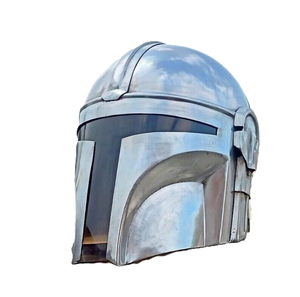 Casco mandaloriano auténtico de la mejor calidad Boba Fett Mandalorian Armor Steel Helmet Edition the Mandalorian Movies prop Casco - Product Image 1