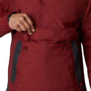 Chaqueta cortavientos de lona con cuello levantado y cremallera completa ligera para hombre, chaqueta de Golf con múltiples bolsillos personalizable de tela sostenible - Product Image 6