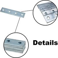 Connecteur de profilé rectangulaire MISA à 4 trous pour plaque plate, compatible avec boulon de 1/2 po, support en acier robuste pour structure