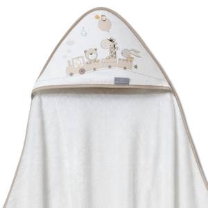 Train Girafe Mod. Serviette de bain carrée 100x100 cm, 400 GSM, en bambou hypoallergénique, motif imprimé dessin animé, beige, pour usage domestique, pour enfants - Product Image 1