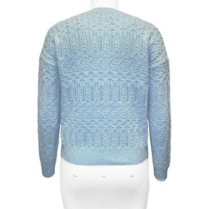 Custom Women's Long-Sleeved Winter Sweater Cotton Acrylic Polyester Knitted Cable Stitches Buttons <b>Cardigan</b> ELEGANT Thick Quick - Product Image 2