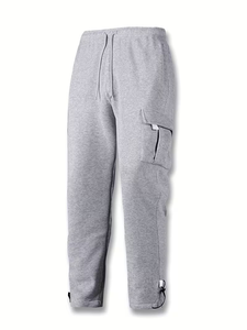 <b>Men's</b> Cargo <b>Trousers</b> Working <b>Trousers</b> Cargo pockets <b>Trousers</b> Cotton knit Fabric Elastic Waistband Pockets Loose Outdoor Suitable - Product Image 2