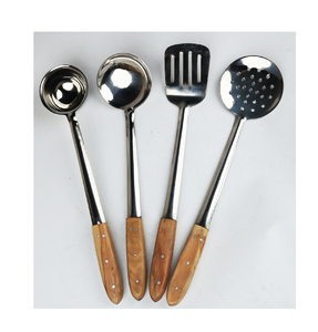 Cuchara de cocina de acero inoxidable con espejo, espumadera para sopa, cucharón, juego para servir, juego de ensalada, herramientas de cocina, proveedor al por mayor - Product Image 5