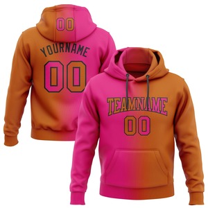 Directo industria venta al por mayor 3D personalizado cosido Texas naranja caliente Rosa-negro gradiente moda deportes pulóver Sudadera con capucha - Product Image 1
