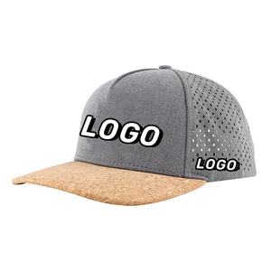 Vente en gros de casquette de golf à 5 panneaux chapeau en nylon léger et respirant chapeau de golf à séchage rapide imperméable chapeau découpé au laser avec bonnet en corde - Product Image 5