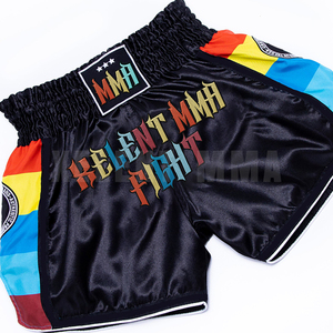 Muay Thai Shorts Personnalisé Noir Hommes Muay Thai Short de course Nylon Polyester Arts martiaux Wear Boxing 2025 Panel Design - Product Image 4