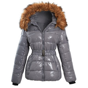 Chaquetas Acolchadas de Invierno para Mujer al por Mayor, OEM, Personalizadas, con Exterior de Cuero Genuino, Lona Ecológica, Impermeables, con Estampado de Seda y Algodón - Product Image 4