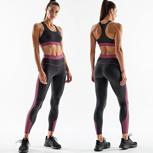 Conjunto de Yoga Cómodo para Mujer, Leggings y Brasier sin Costuras con Estampado, Estilo Urbano para Otoño, Tejido Transpirable - Product Image 4