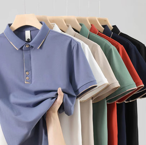 Polo manches courtes personnalisable de couleur unie pour homme, col rabattu, fermeture éclair, décontracté, tricoté, 220 grammes, anti-rides - Product Image 4