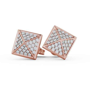 Pendientes Clásicos de Diamantes Cultivados en Laboratorio, Corte Redondo, 0.38CTW, Estilo Pirámide, Joyería Fina Personalizada - Product Image 5