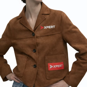 Veste rétro en toile et daim pour femme, col rabattu, simple boutonnage, manches longues, style sportif décontracté, respirante, coupe-vent, pour le printemps - Product Image 2