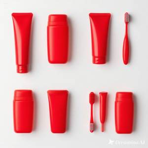 Elegante Kit De Cepillo De Dientes De Hotel Rojo | Juego De Cuidado Bucal Minimalista Con Pasta De Dientes Y Estuche De Viaje 50 Caja - Product Image 3