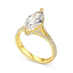 Bague de promesse Jeulia en argent sterling plaqué rhodium avec moissanite taille marquise - Product Image 3