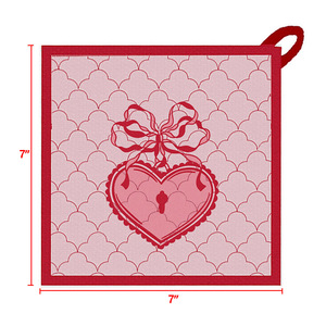 Heat-Resistant Cotton Linen <b>Pot</b> <b>Holder</b> Soft Quick Dry Printed Lace Design <b>Pot</b> <b>Holder</b> Set for Cooking and Baking - Product Image 3