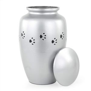 โกศเผาโลหะอลูมิเนียมสำหรับขี้เถ้าและซากมนุษย์ | โกศสวยงามทำด้วยมือสำหรับมนุษย์และสัตว์เลี้ยง (ตีนสีเทา) - Product Image 6