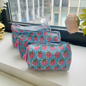 Indian Handmade Cotton Hand Block Print Cosmetics <b>Pouch</b> Bags Waterproof <b>Travel</b> Bag Cosmetics <b>Pouch</b> Makeup Bag in Assorted Lots - Product Image 4